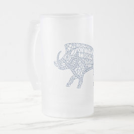 Wild Boar mit Runen Mattglas Bierglas
