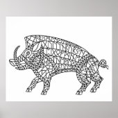 Wild Boar mit Runen Poster (Vorne)