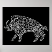 Wild Boar mit Runen Poster (Vorne)