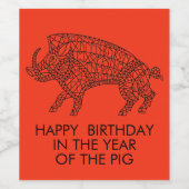 Wild Boar mit Runen Weinetikett (Einzelnes Label)