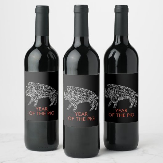 Wild Boar mit Runen Weinetikett (Flaschen)