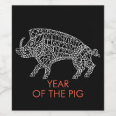 Wild Boar mit Runen Weinetikett (Einzelnes Label)