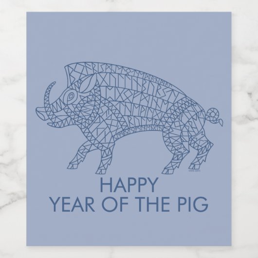 Wild Boar mit Runen Weinetikett (Einzelnes Label)