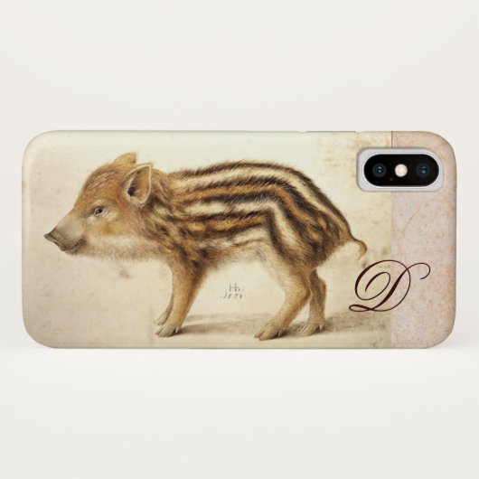 WILD BOAR PIGLET Gezeichnet Monogramm Case-Mate iPhone Hülle (Rückseite (Horizontal))