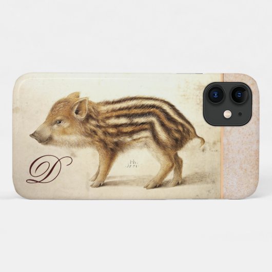WILD BOAR PIGLET Gezeichnet Monogramm Case-Mate iPhone Hülle (Rückseite (Horizontal))