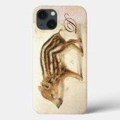 WILD BOAR PIGLET Gezeichnet Monogramm Case-Mate iPhone Hülle (Rückseite)