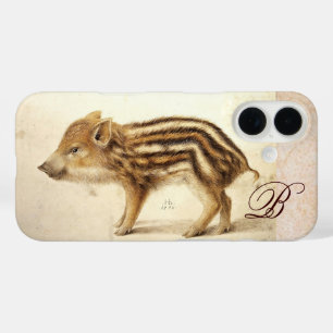 WILD BOAR PIGLET Gezeichnet Monogramm iPhone 16 Hülle