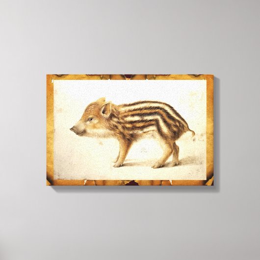 WILD BOAR PIGLET Tier Zeichnend Leinwanddruck (Vorderseite)