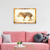 WILD BOAR PIGLET Tier Zeichnend Leinwanddruck (Insitu (Wohnzimmer))