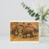 Wild Boar Postcard Postkarte (Stehend Vorderseite)