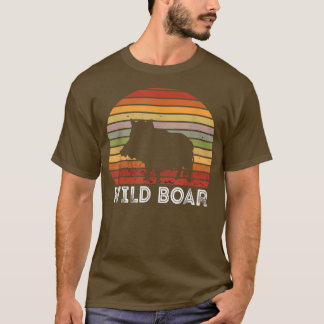 Wild Boar Retro Vintage Wild Hog Hunting Wild Boar T-Shirt