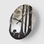 Wild Boar Runde Wanduhr (Winkel)