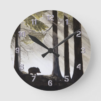 Wild Boar Runde Wanduhr