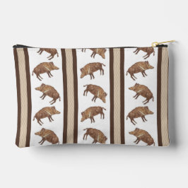 Wild Boar Stripe Zipper Pouch Zubehörtasche