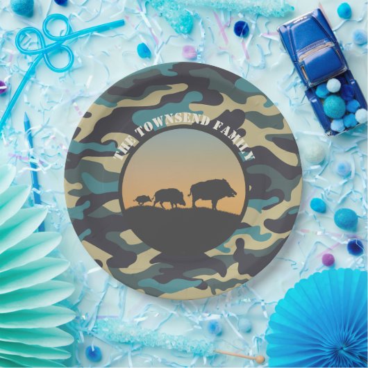 Wild Boar und Camouflage Pappteller (Party)