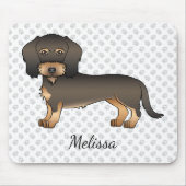 Wild Boar Wire Dackel Cartoon Dog & Name Mousepad (Vorne)