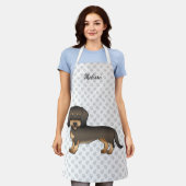 Wild Boar Wire Dackel Cartoon Dog & Name Schürze (Getragen)