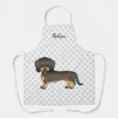 Wild Boar Wire Dackel Cartoon Dog & Name Schürze (Vorderseite)