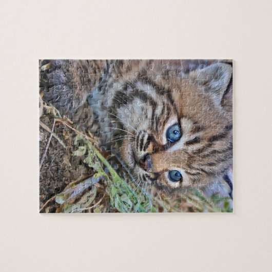 Wild Bobcat Kitten Puzzle (Horizontal)