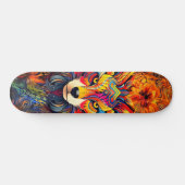 Wild Boho Fox Abstrakt Art Skateboard Deck (Horizontal)