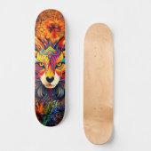 Wild Boho Fox Abstrakt Art Skateboard Deck (Vorderseite)