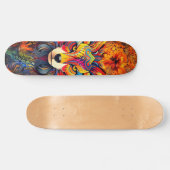 Wild Boho Fox Abstrakt Art Skateboard Deck (Horizontal)