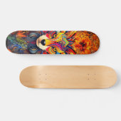 Wild Boho Fox Abstrakt Art Skateboard Deck (Horizontal)
