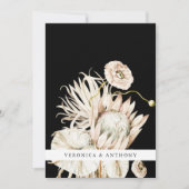 Wild Boho Protea Pampas Grass Black Wedding Foto Einladung (Vorderseite)