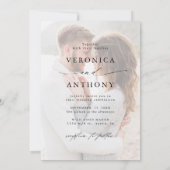 Wild Boho Protea Pampas Grass Blush Wedding Foto Einladung (Rückseite)