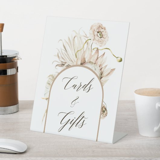 Wild Boho Protea Pampas Grass Cards & Geschenke Sockelschild (In SItu)