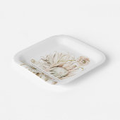 Wild Boho Protea Pampas Grass Floral Brautparty Pappteller (Gewinkelt)