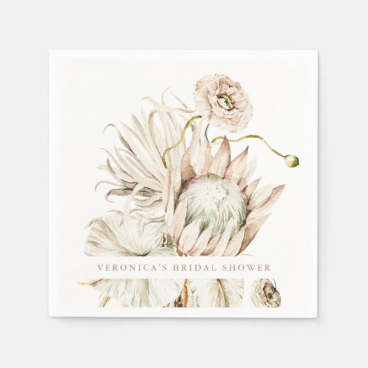 Wild Boho Protea Pampas Grass Floral Brautparty Serviette (Vorderseite)