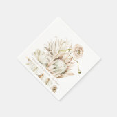 Wild Boho Protea Pampas Grass Floral Brautparty Serviette (Ecke)