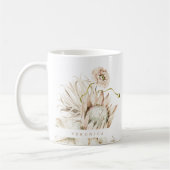 Wild Boho Protea Pampas Grass Floral Personalisier Kaffeetasse (Links)