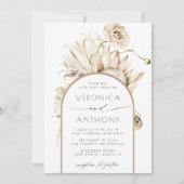 Wild Boho Protea Pampas Grass Floral Wedding Einladung (Vorderseite)