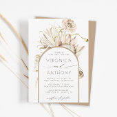 Wild Boho Protea Pampas Grass Floral Wedding Einladung