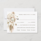 Wild Boho Protea Pampas Grass Floral Wedding RSVP (Vorderseite)