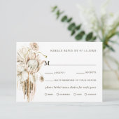 Wild Boho Protea Pampas Grass Floral Wedding RSVP Karte (Stehend Vorderseite)