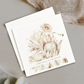 Wild Boho Protea Pampas Grass Floral Wedding Serviette