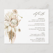 Wild Boho Protea Pampas Grass Wedding Details Begleitkarte (Vorderseite)