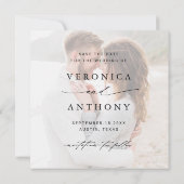 Wild Boho Protea Pampas Grass Wedding Foto Square Save The Date (Rückseite)