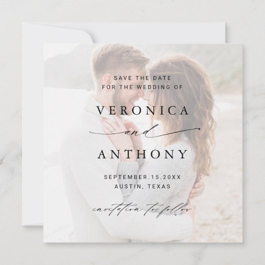 Wild Boho Protea Pampas Grass Wedding Foto Square Save The Date (Rückseite)
