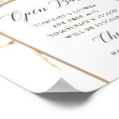 Wild Boho Protea Pampas Grass Wedding Open Bar Poster (Ecke)