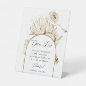 Wild Boho Protea Pampas Grass Wedding Open Bar Sockelschild (Vorderseite)
