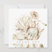 Wild Boho Protea Pampas Grass Wedding Square Foto Dankeskarte (Vorderseite)