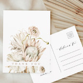 Wild Boho Protea Pampas Grass Wedding Vielen Dank Postkarte