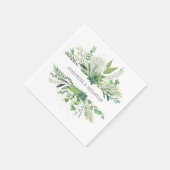 Wild Botanica | Personalisierte Hochzeit Serviette (Ecke)
