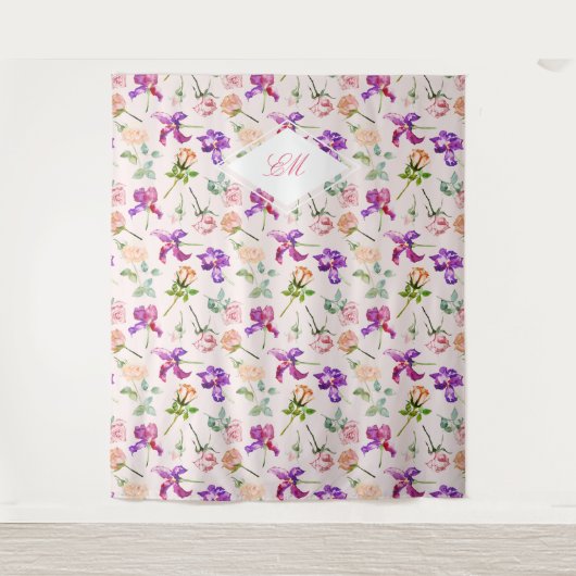 Wild Botanical Maximalism Photocall Dropback Wandteppich (Vorderseite)