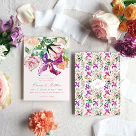 Wild Botanical Maximalism Wedding Einladung