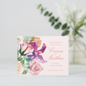 Wild-botanischer Maximalismus Hochzeit retten das  Postkarte (Stehend Vorderseite)